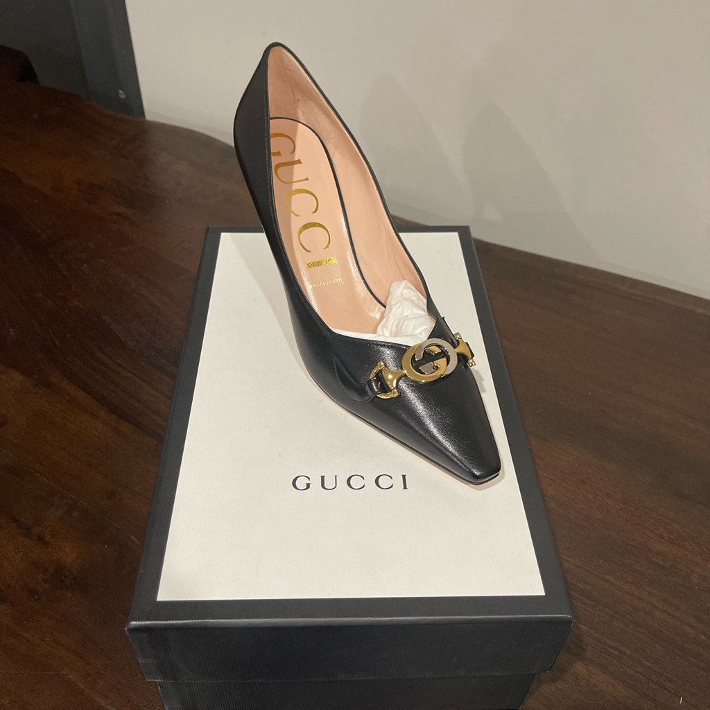 Brand New Gucci Malaga Kid Leather Pumps